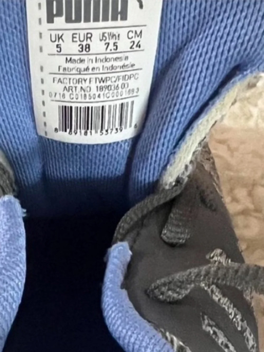 Puma Men's Black and Blue Knit Lace-Up Sneakers